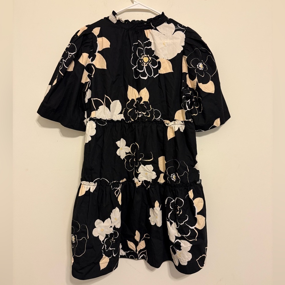 Sugarlips Black Floral Tiered Babydoll Dress Small Pockets Size Small - Picture 6 of 6